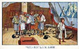 The deck of the Jolly Roger, Peter Pan (colour litho)