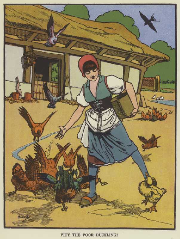 Pity the poor duckling! (colour litho) from John Hassall