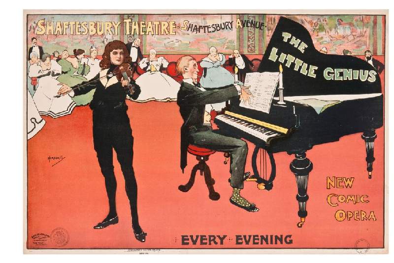Shaftesbury Theatre. Shaftesbury Avenue. The Little Genius. New comic opera Every evening from John Hassall