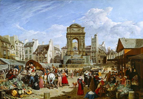 The Market and Fountain of the Innocents, Paris from John James Chalon
