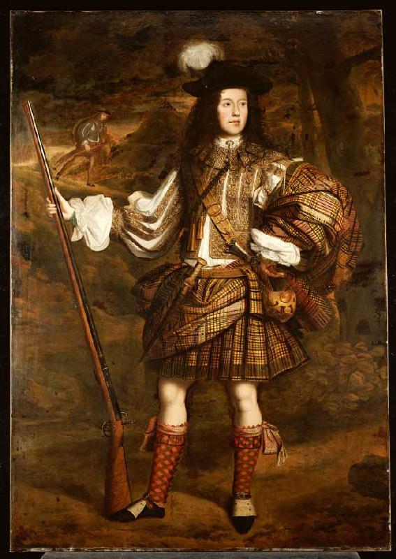 Ein Häuptling aus den Highlands: Portrait von Lord Mungo Murray (1668-1700). from John Michael Wright