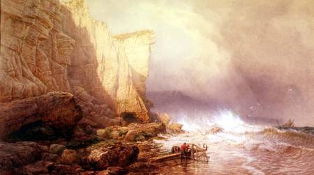 Stormy Weather, Clearing Seaton Cliffs, South Devon from John Mogford