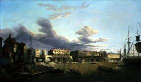 View of Old London Bridge as it was in 1747