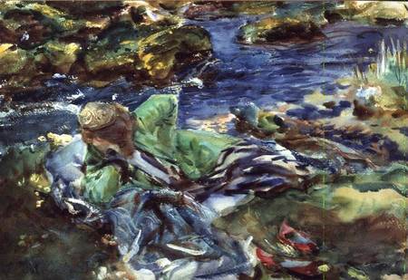 Turkish Woman by a Stream from John Singer Sargent