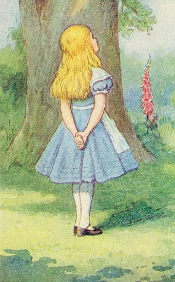 Alice and the Cheshire Cat, illustration from ''Alice in Wonderland'' Lewis Carroll (1832-9)  (detai from John Tenniel