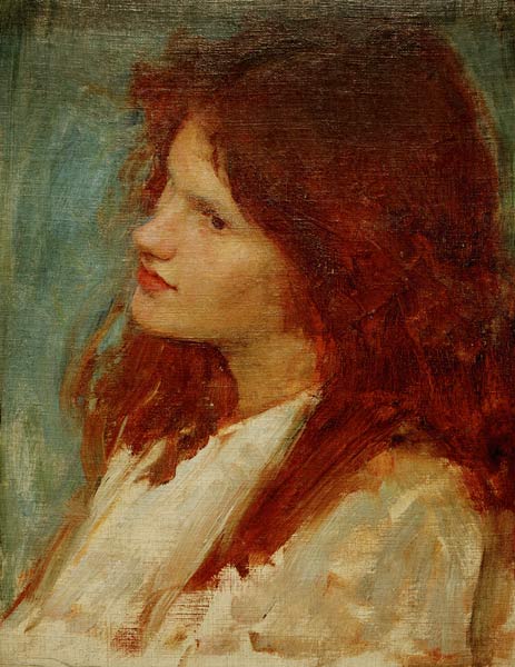 J.W.Waterhouse / Head of a Girl from John William Waterhouse