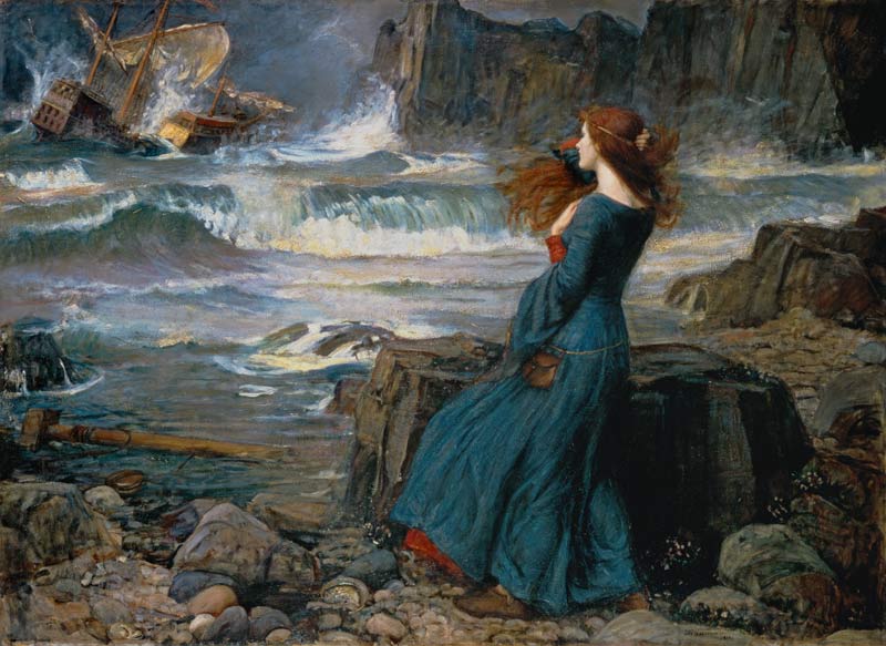 Miranda in the storm from John William Waterhouse