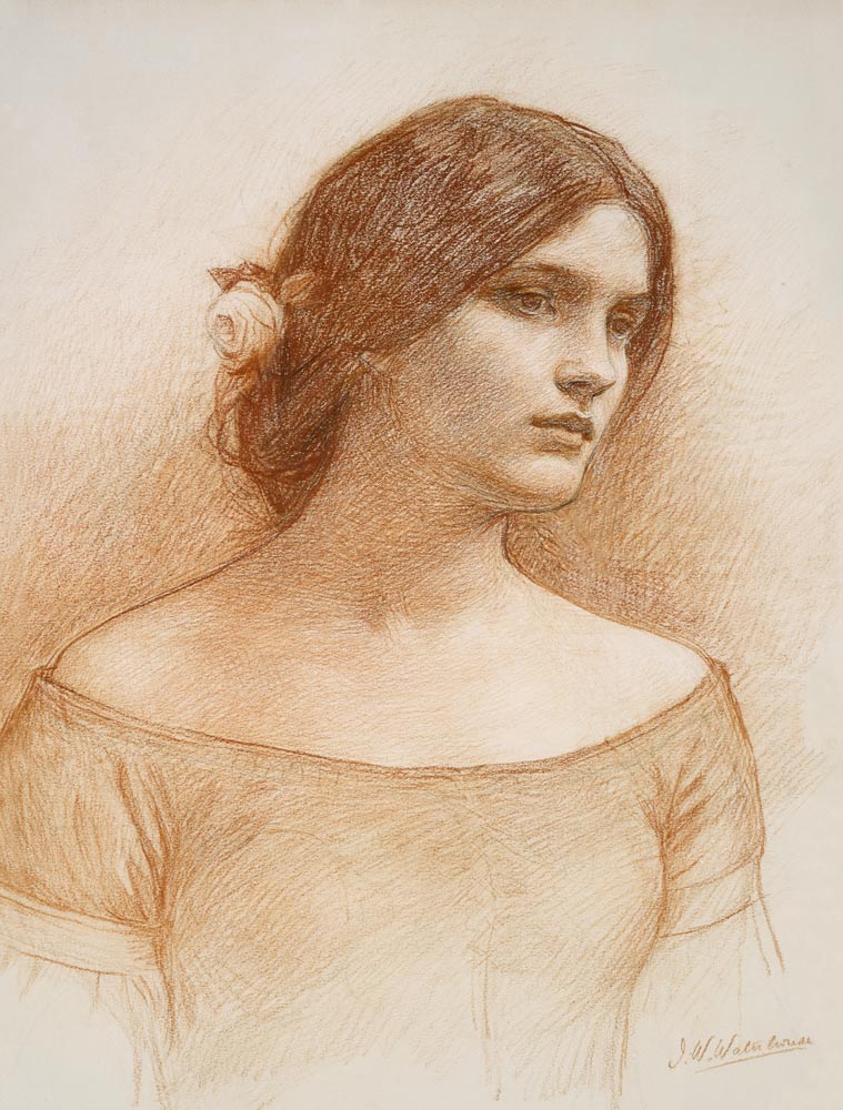 Study for 'The Lady Clare' from John William Waterhouse