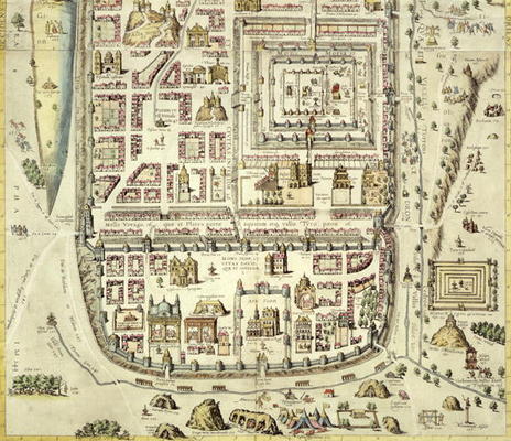 Map of Jerusalem and the surrounding area, from 'Civitates Orbis Terrarum' by Georg Braum (1541-1622 from Joris Hoefnagel