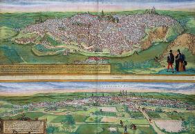 Map of Toledo and Valladolid, from 'Civitates Orbis Terrarum' by Georg Braun (1541-1622) and Frans H