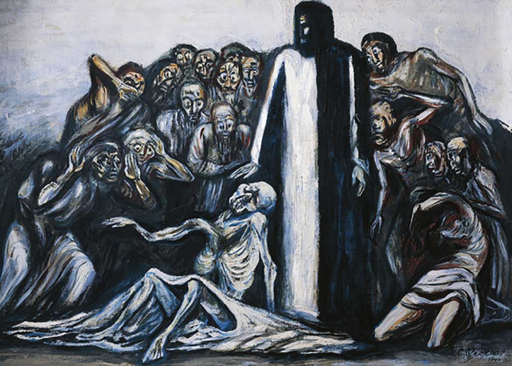 The Raising of Lazarus, 1943, by Jose Clemente Orozco (1883-1949), mixed media on canvas. Mexico, 20 from José Clemente Orozco
