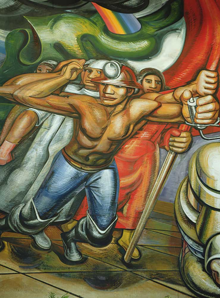 Procession of workers and miners, from the cycle, The Mexican people call for social security from José Clemente Orozco