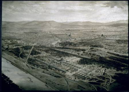 View of Vienna at the time of the World Exhibition from Josef Langl