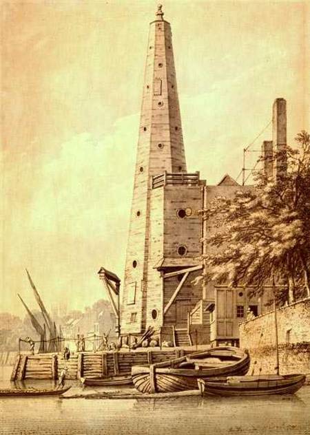 The Old Water Tower at York Buildings, Whitehall from Joseph Farington