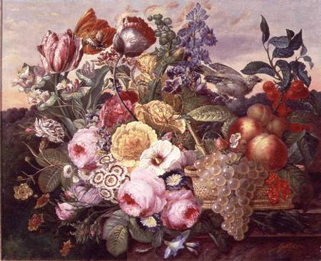 Still life with flowers and grapes from Joseph Goblet