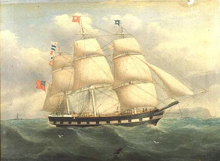 An English Square-Rigged Ship off the Coast from Joseph Heard