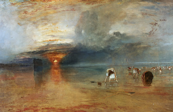 Calais Sands at Low Water, Poissards Gathering Bait from William Turner