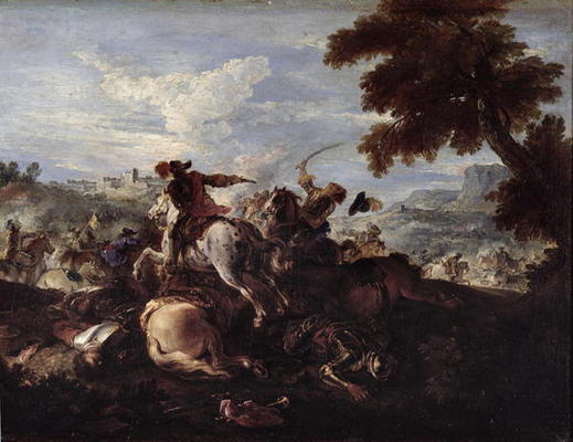 Cavaliers in Battle (oil on canvas) from Joseph Parrocel