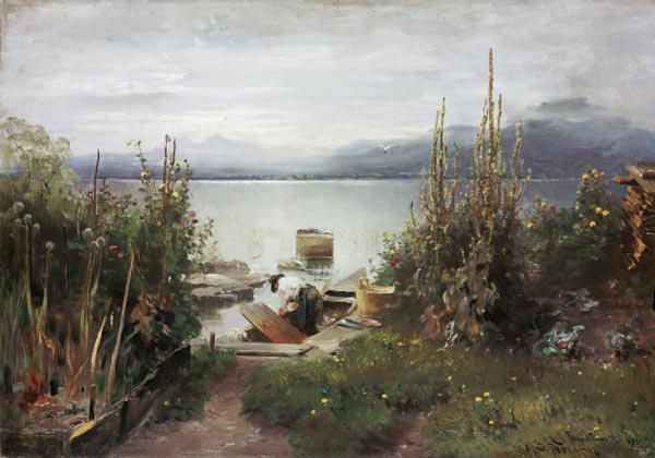 Fischerboote bei Frauenchiemsee. from Joseph Wopfner