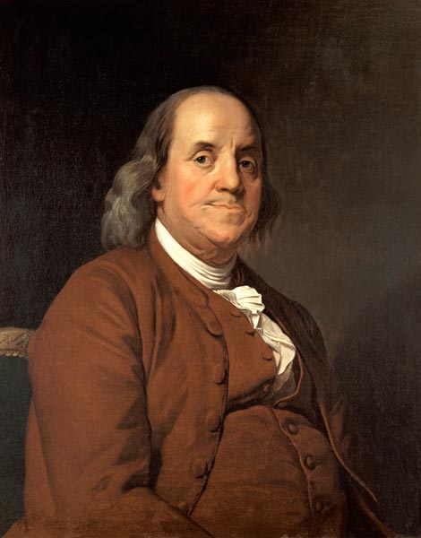 Benjamin Franklin (1706-90) - Joseph Wright of Derby as art print