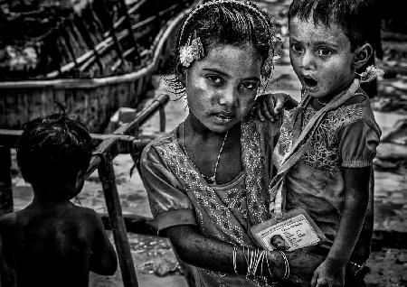 Rohingya refugee children.