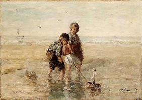 Children Playing By The Seaside