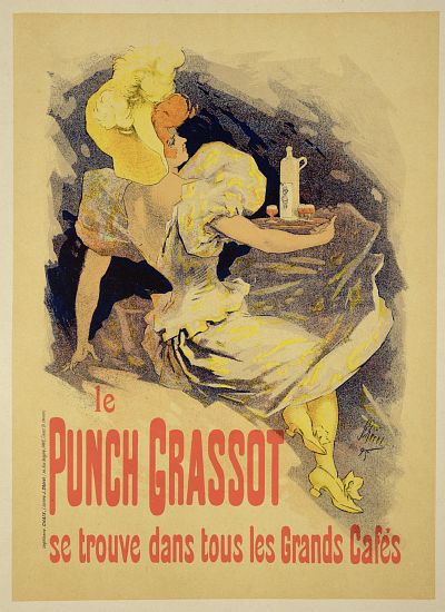 Reproduction of a poster advertising 'Punch Grassot' from Jules Chéret