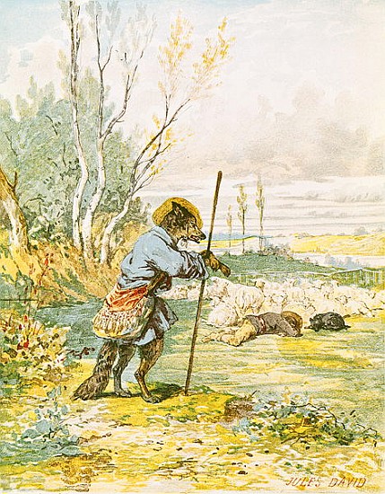 The Wolf as a Shepherd, from the ''Fables'' Jean de La Fontaine (1621-95) from Jules David