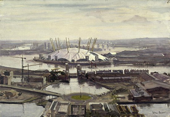 The Millennium Dome from Canary Wharf (oil on canvas)  from Julian  Barrow