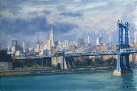 Manhattan Bridge, New York, 1996 (oil on canvas) 