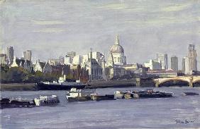 St. Paul''s from Bankside (oil on canvas) 