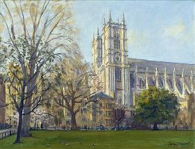 Westminster Abbey from Dean''s Yard (oil on canvas) 