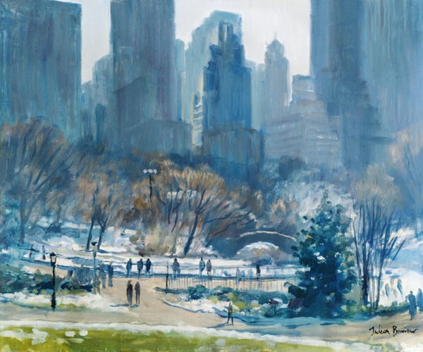 Winter in Central Park, New York, 1997 (oil on canvas)  from Julian  Barrow