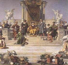 Patronage of the Arts by the House of Habsburg: central section of a ceiling painting