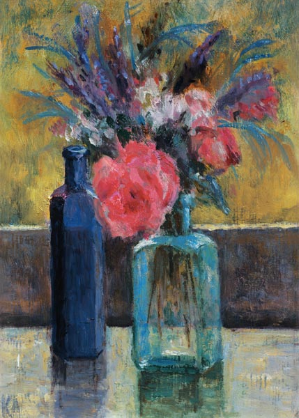 Still Life with Bottles (oil on canvas)  from Karen  Armitage