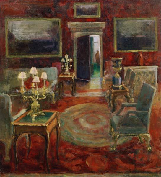 The Red Salon (oil on canvas) 