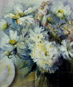 White Peonies (w/c) 