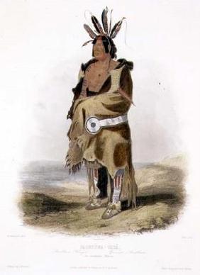 Pachtuwa-Chta, an Arrikkara Warrior, plate 27 from Volume 1 of 'Travels in the Interior of North Ame