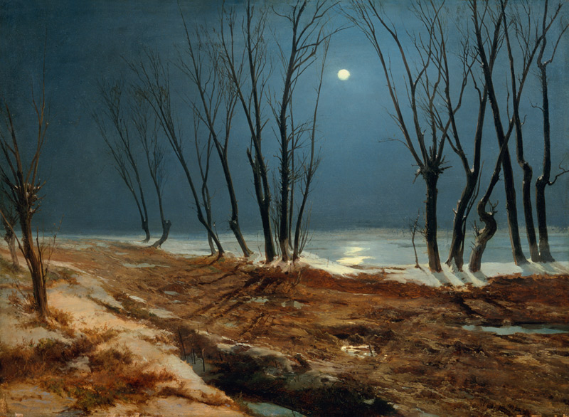 Landscape in Winter at Moonlight from Carl Eduard Ferdinand Blechen