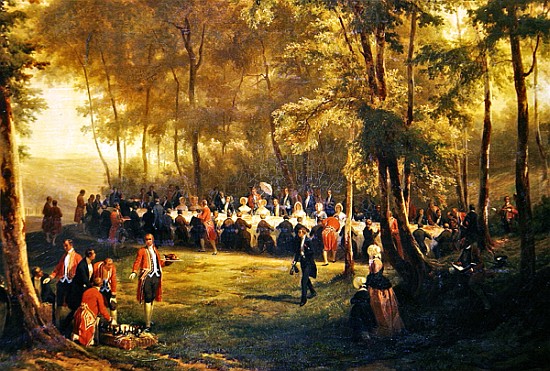 Lunch Given Louis-Philippe (1773-1850) for Queen Victoria (1819-1901) in the Forest of Eu, 6th Septe from Karl Girardet