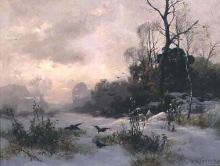 Crows in a Winter Landscape from Karl Kustner