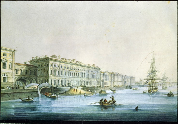 View of the Palace Embankment in St. Petersburg from Karl Petrowitsch Beggrow