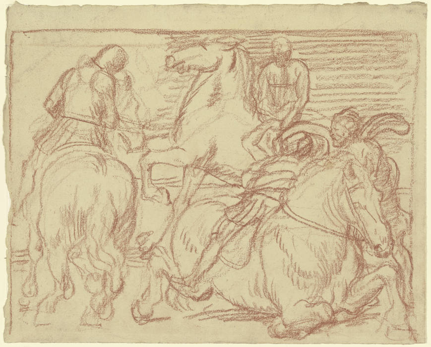 Horses bustling from Karl Friedrich (Fritz) Boehle