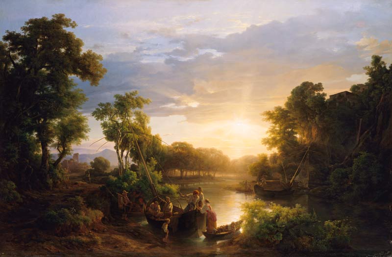 Fisherman at a river. from Károly Markó