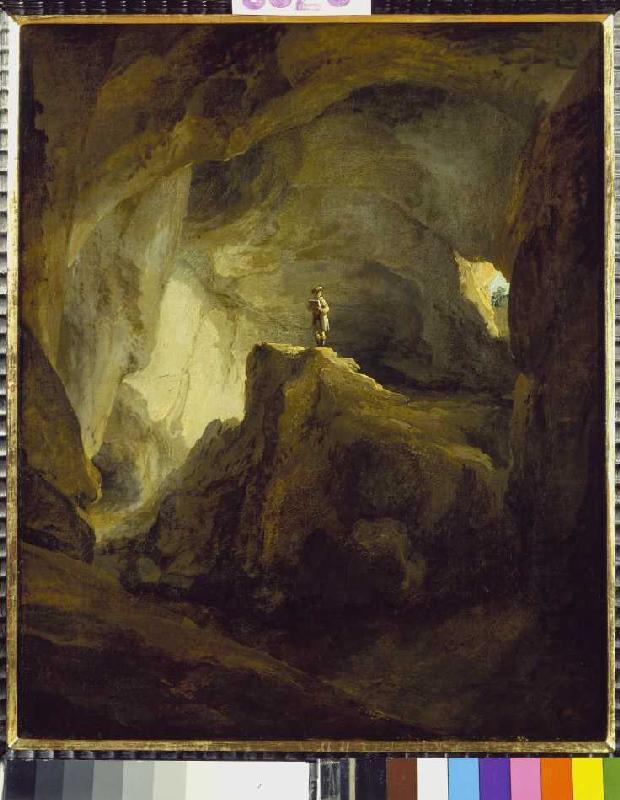 The inside of the bear cave at Welschenrohr from Kaspar Wolf