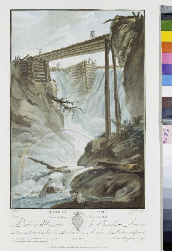 The weir at Mühletal eastern of Innentkirchen, study to the oil painting from Kaspar Wolf