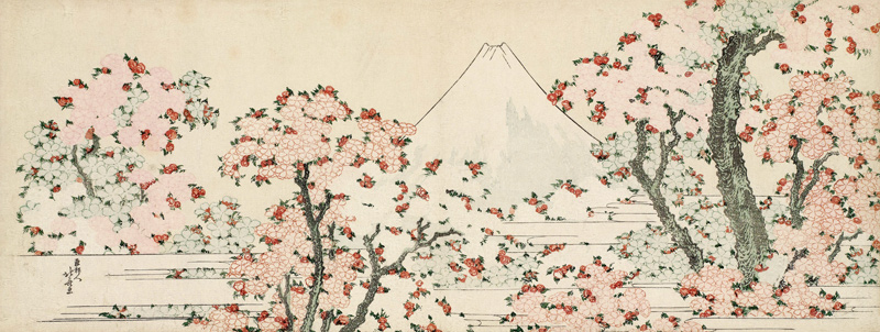 The Mount Fuji with Cherry Trees in Bloom from Katsushika Hokusai