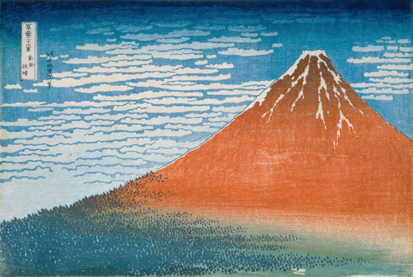 The Fuji in clear weather, end of the series of the 36 views of the Fudschijama from Katsushika Hokusai