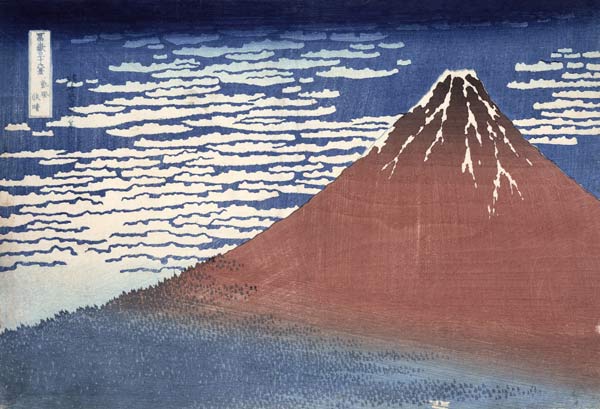 Fine weather with South wind, from 'Fugaku sanjurokkei' (Thirty-Six Views of Mount Fuji) c.1831 (col from Katsushika Hokusai