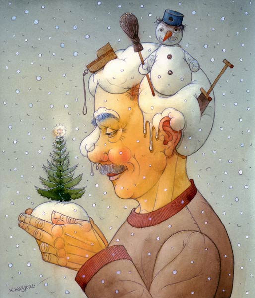 Snowy Winter, 2006 (w/c on paper)  from  Kestutis  Kasparavicius